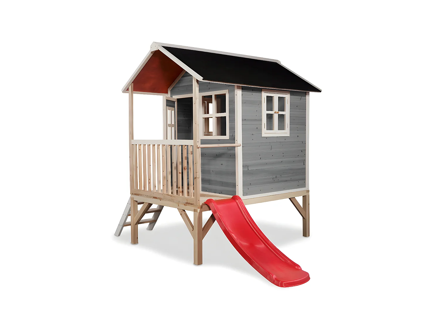 Maisonnette en bois pour enfants Loft 300 Gris - Exit Toys