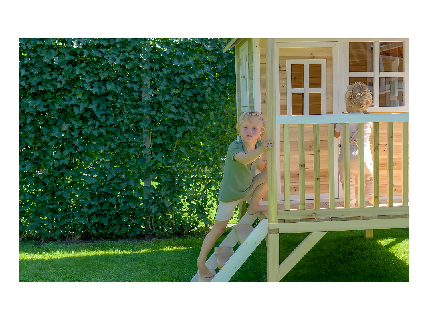 Maisonnette en bois pour enfants Loft 300 Naturel - Exit Toys
