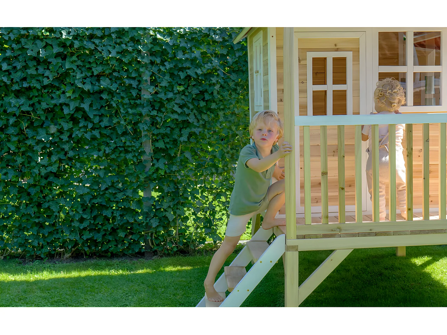 Maisonnette en bois pour enfants Loft 300 Naturel - Exit Toys