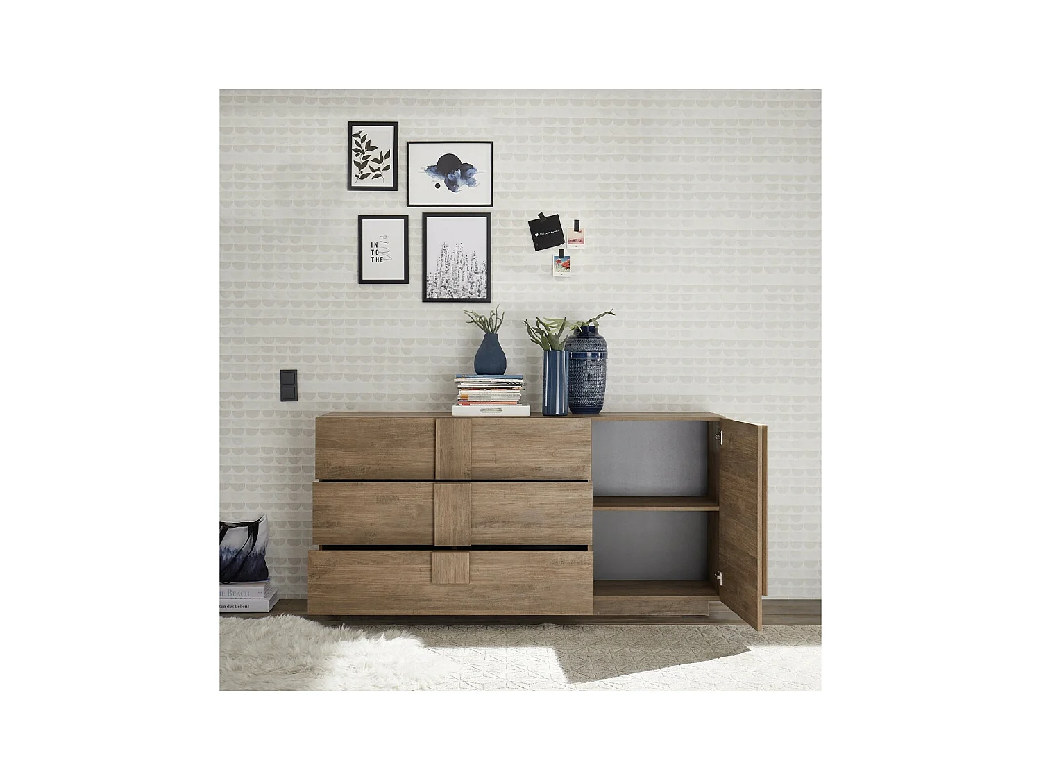 Buffet 3 tiroirs et 1 porte L182 cm - Jupiter