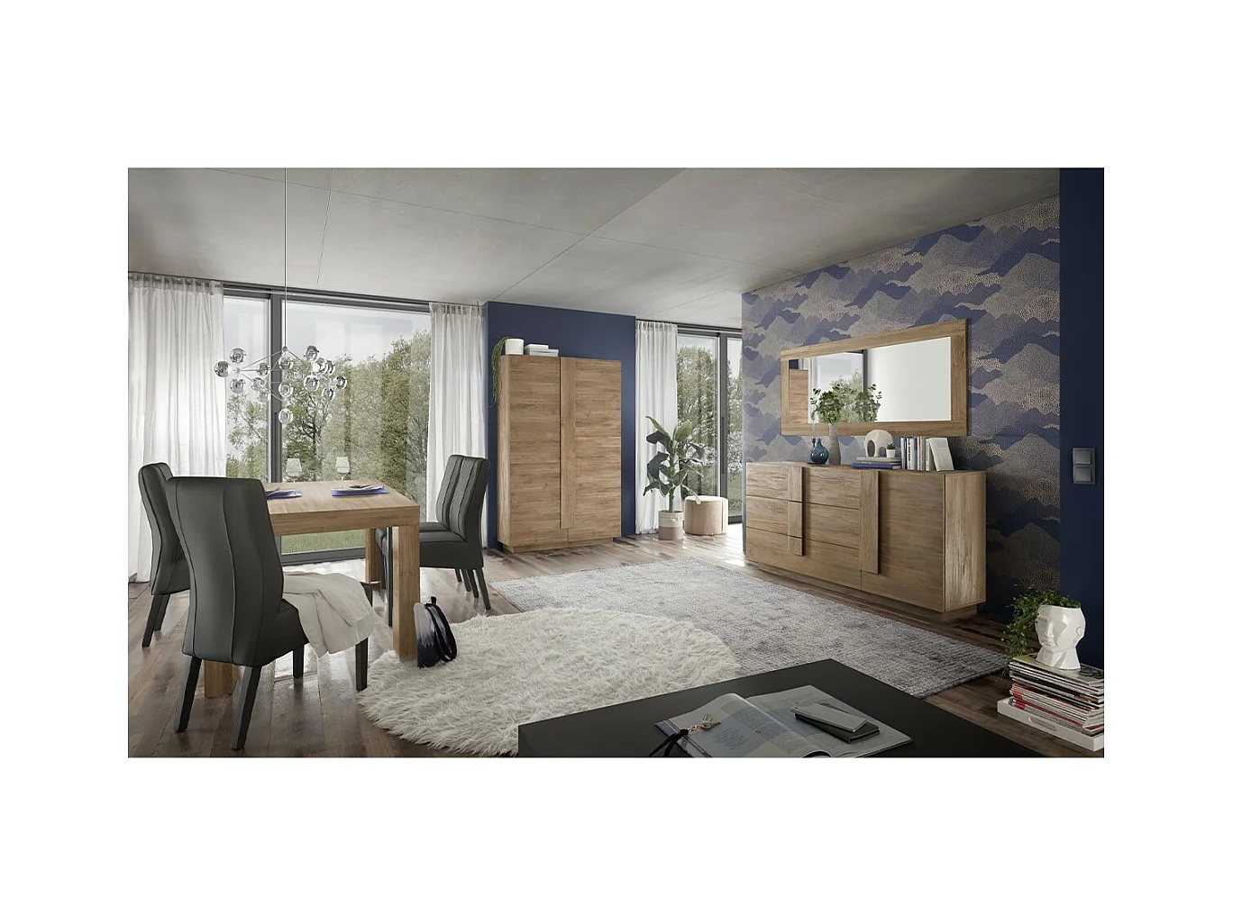 Buffet 3 tiroirs et 1 porte L182 cm - Jupiter