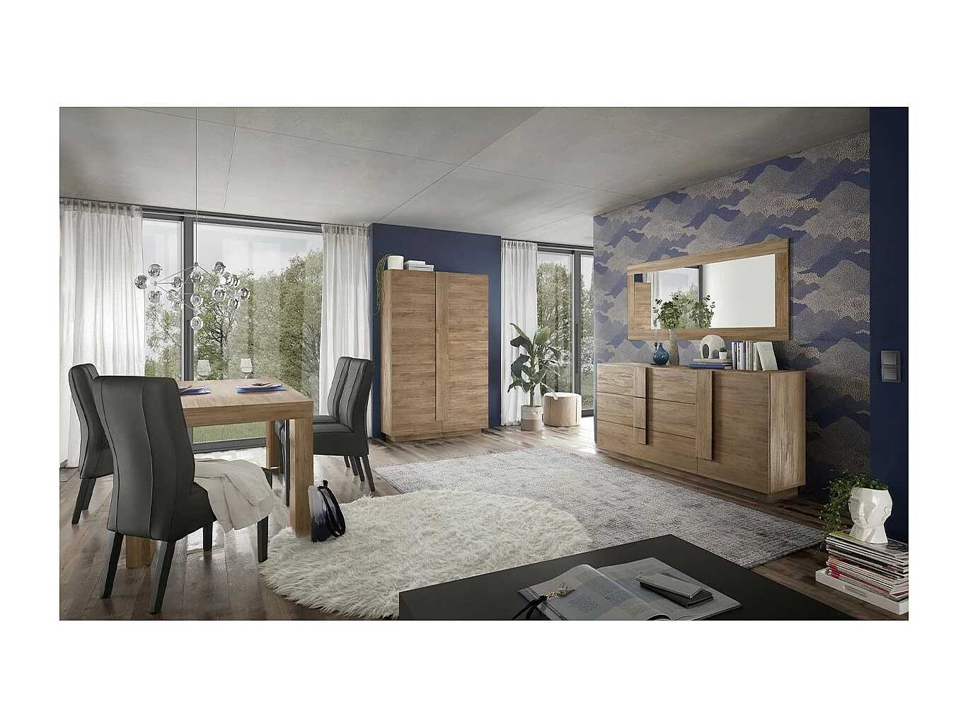 Buffet 3 tiroirs et 1 porte L182 cm - Jupiter