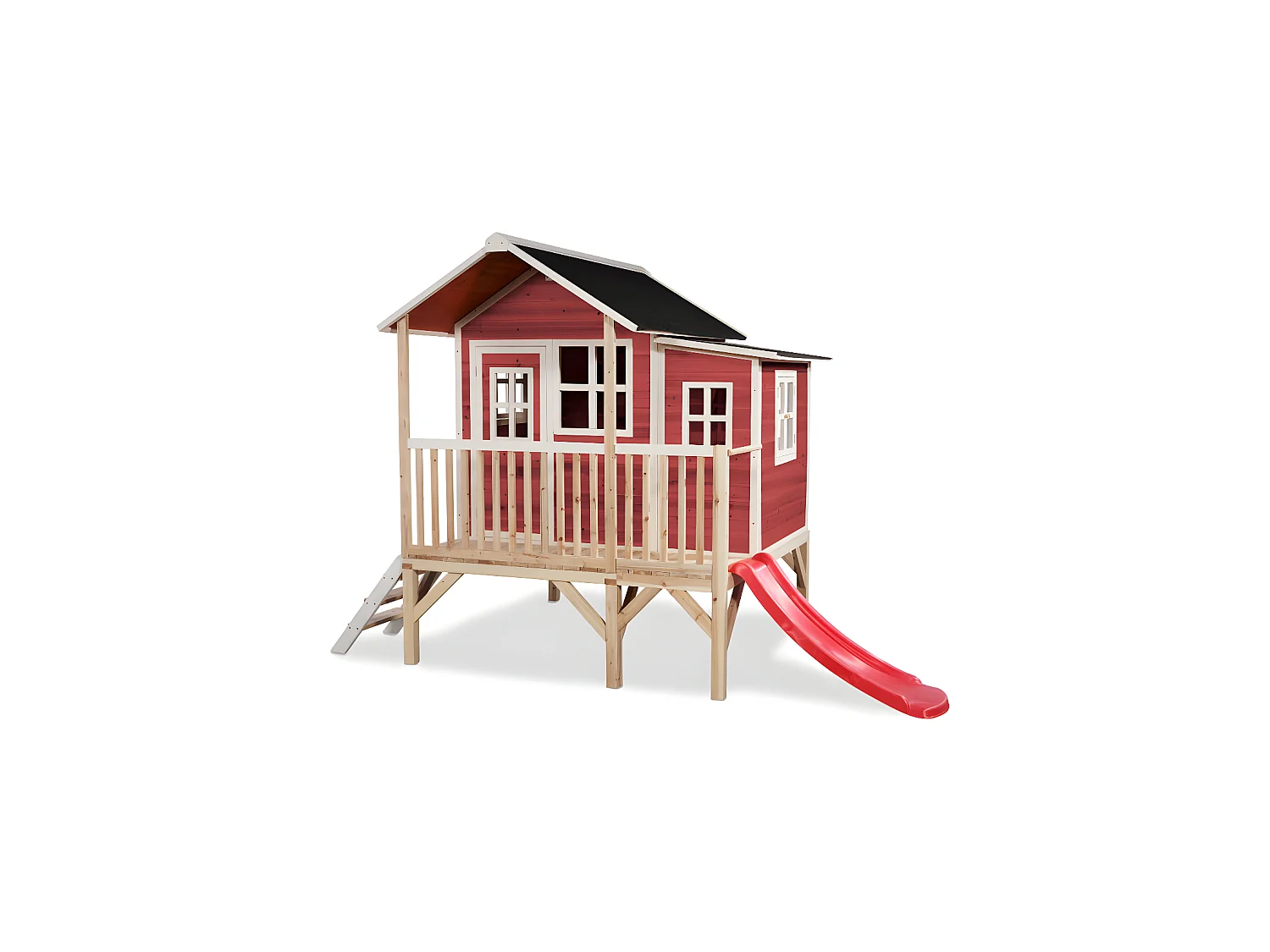 Maisonnette en bois pour enfants Loft 350 Rouge - Exit Toys