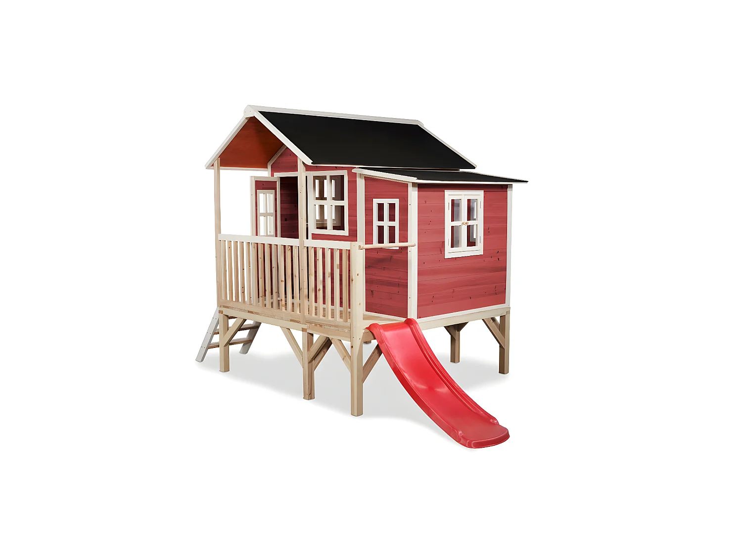 Maisonnette en bois pour enfants Loft 350 Rouge - Exit Toys