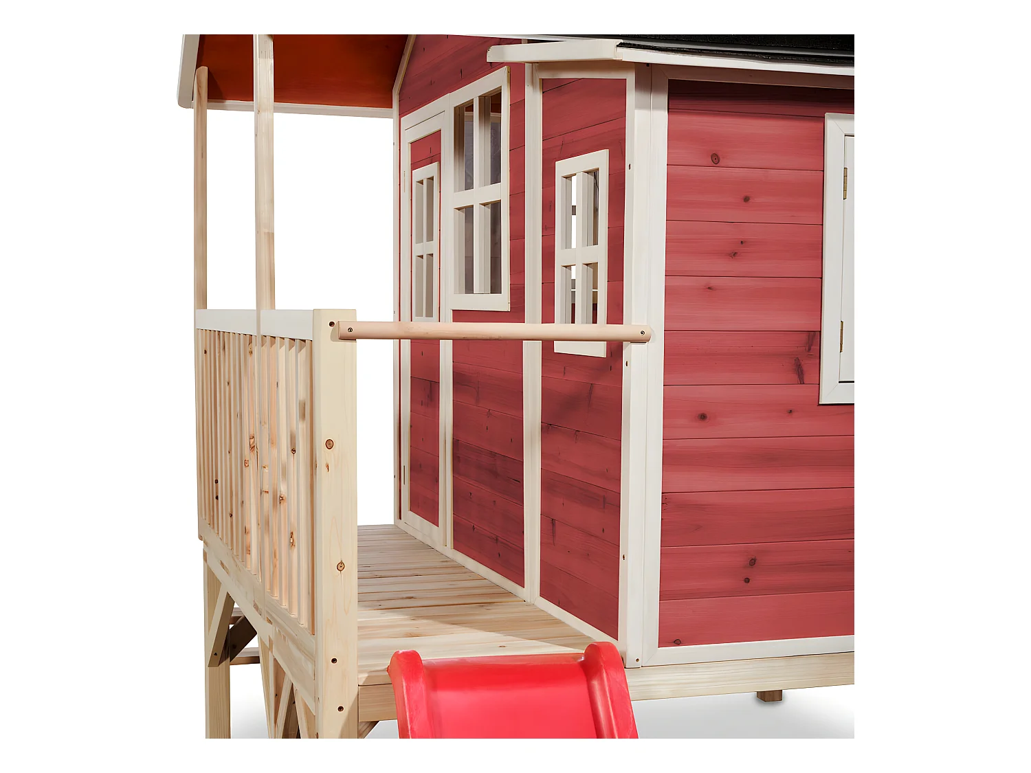 Maisonnette en bois pour enfants Loft 350 Rouge - Exit Toys