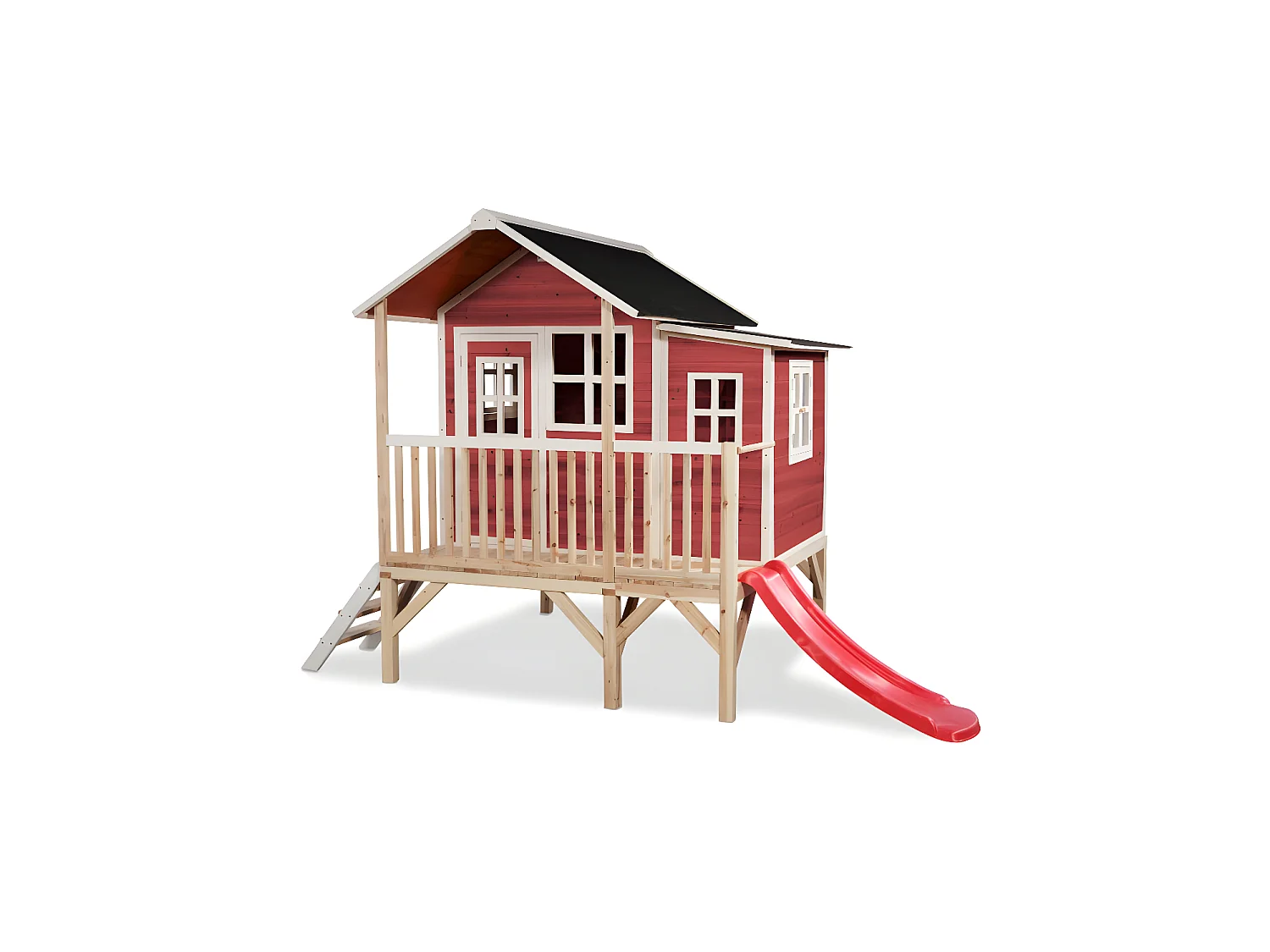Maisonnette en bois pour enfants Loft 350 Rouge - Exit Toys
