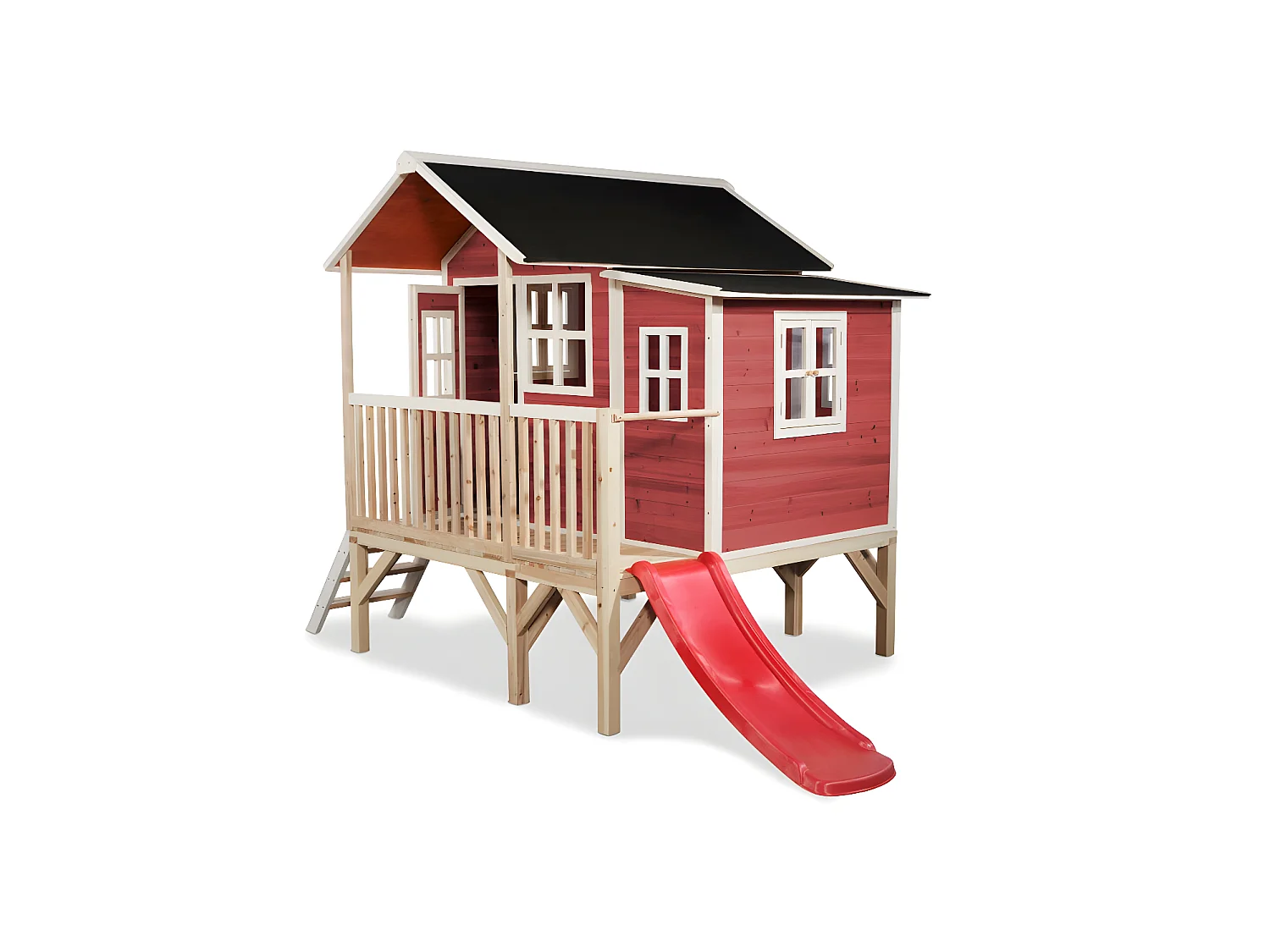 Maisonnette en bois pour enfants Loft 350 Rouge - Exit Toys