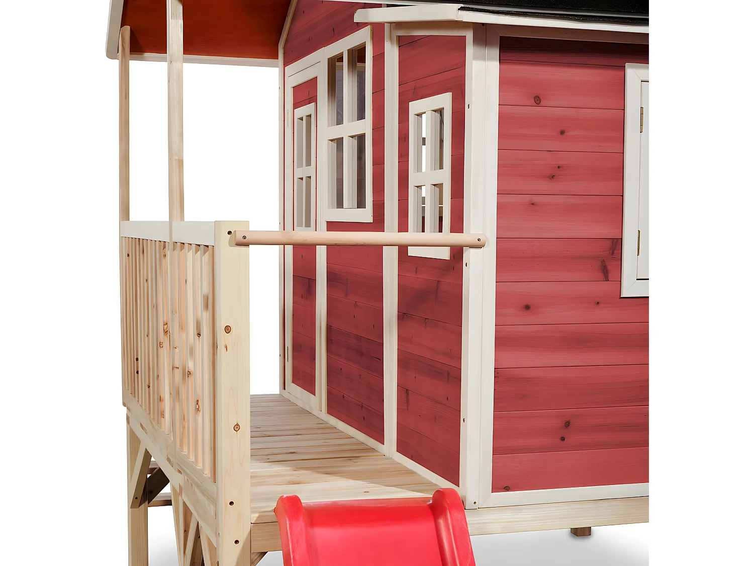 Maisonnette en bois pour enfants Loft 350 Rouge - Exit Toys