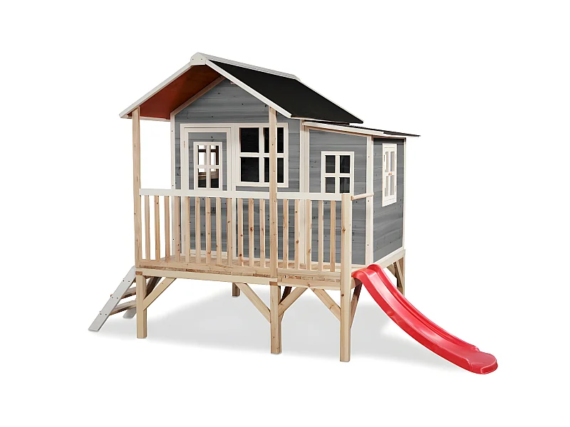 Maisonnette en bois pour enfants Loft 350 Gris - Exit Toys