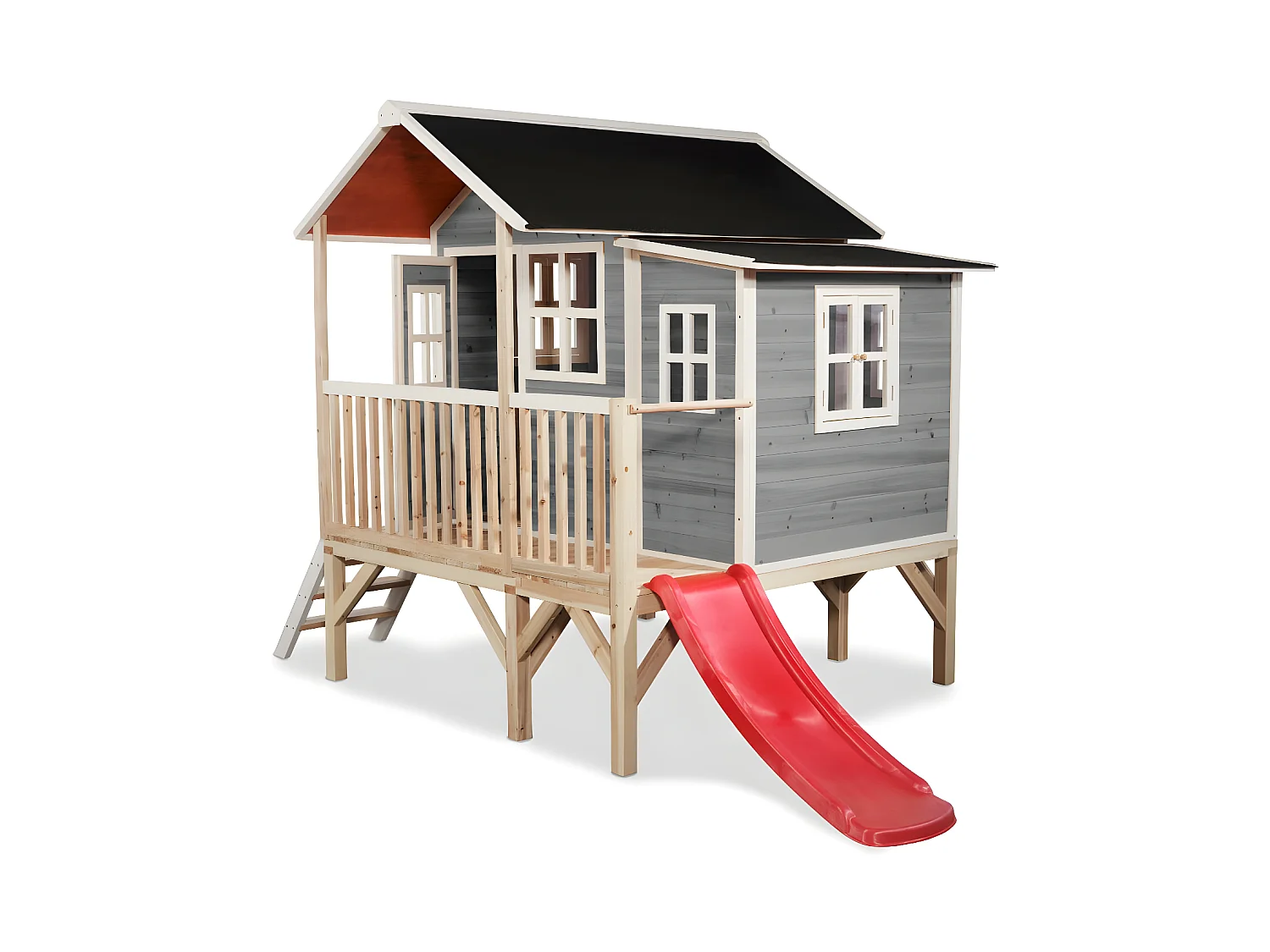 Maisonnette en bois pour enfants Loft 350 Gris - Exit Toys