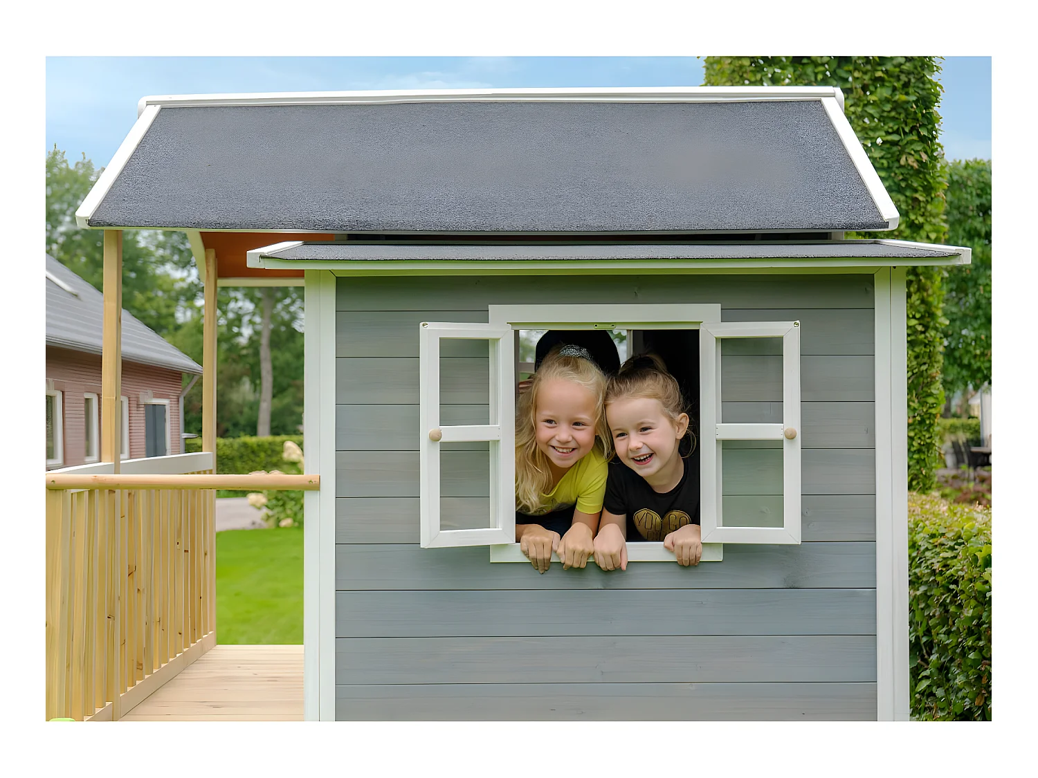 Maisonnette en bois pour enfants Loft 350 Gris - Exit Toys