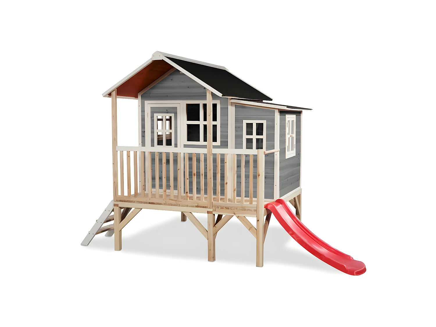 Maisonnette en bois pour enfants Loft 350 Gris - Exit Toys
