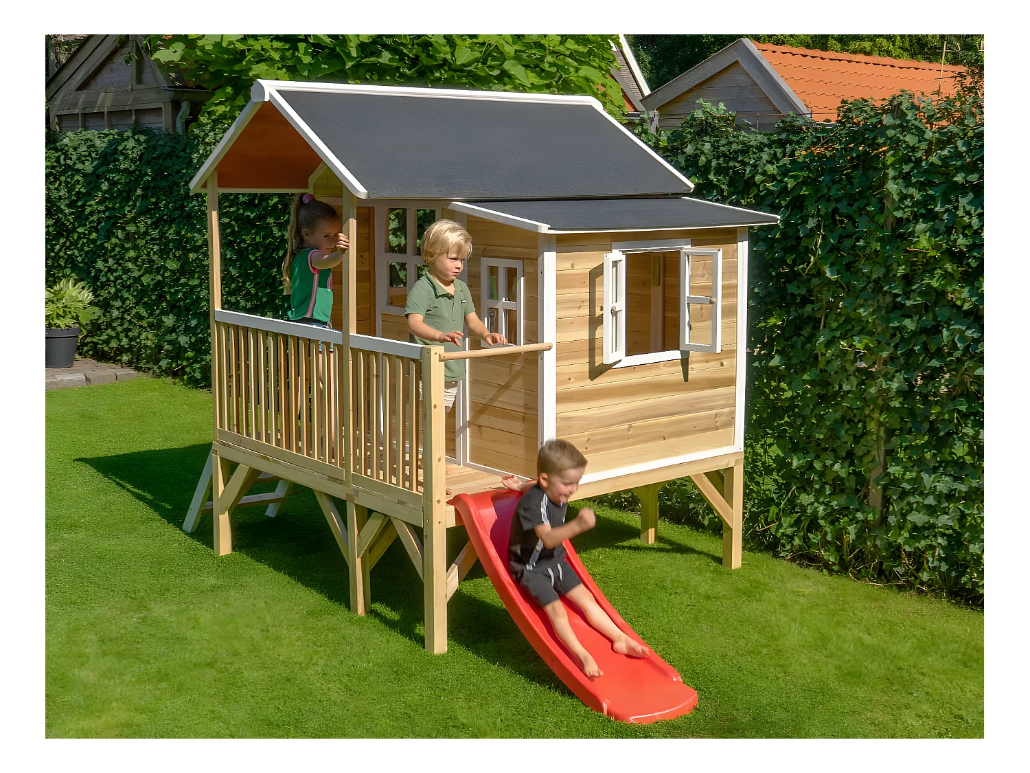 Maisonnette en bois pour enfants Loft 350 Naturel - Exit Toys