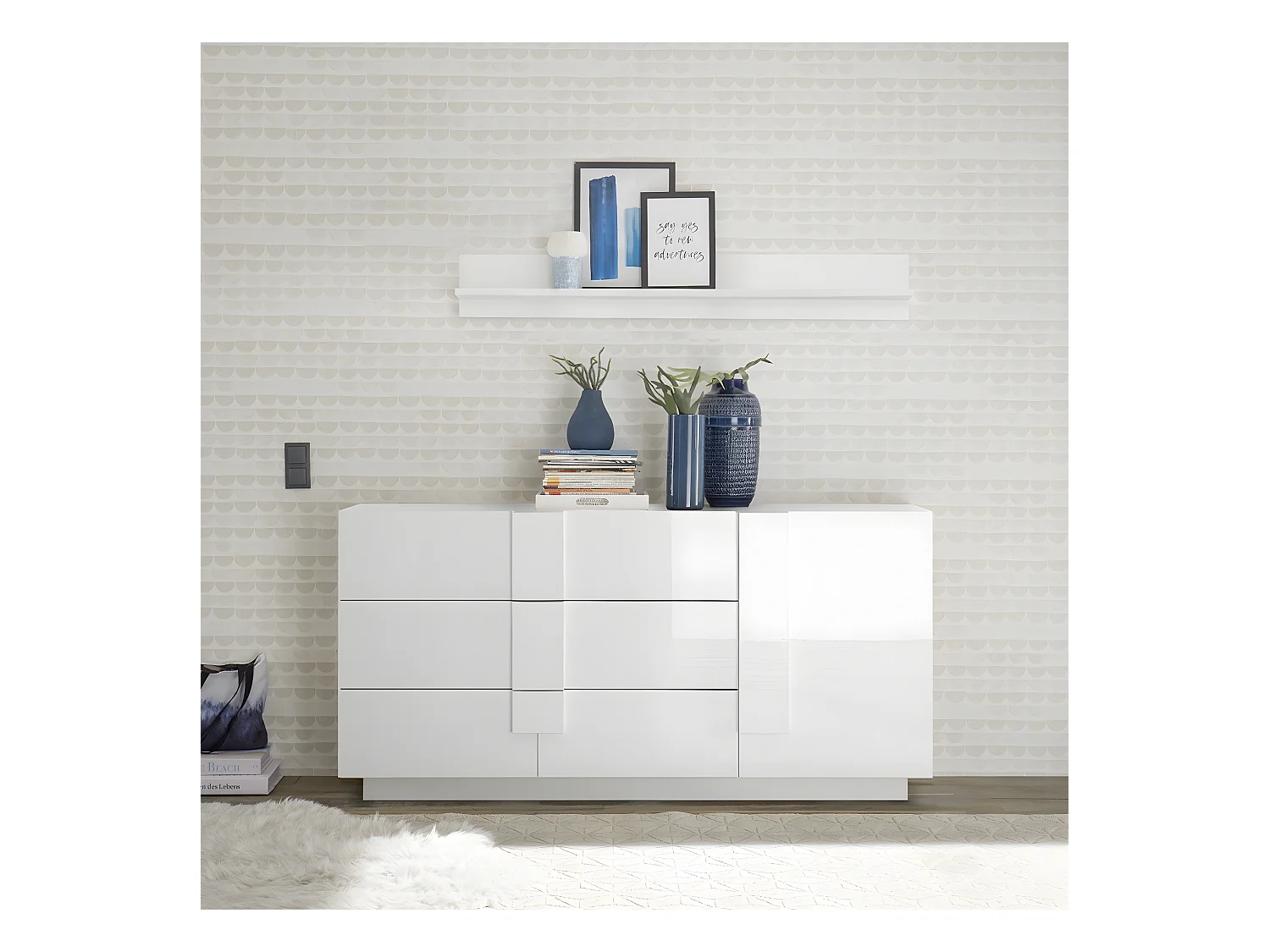 Sideboard mit 3 Schubladen und 1 Tür L182 cm - Jupiter