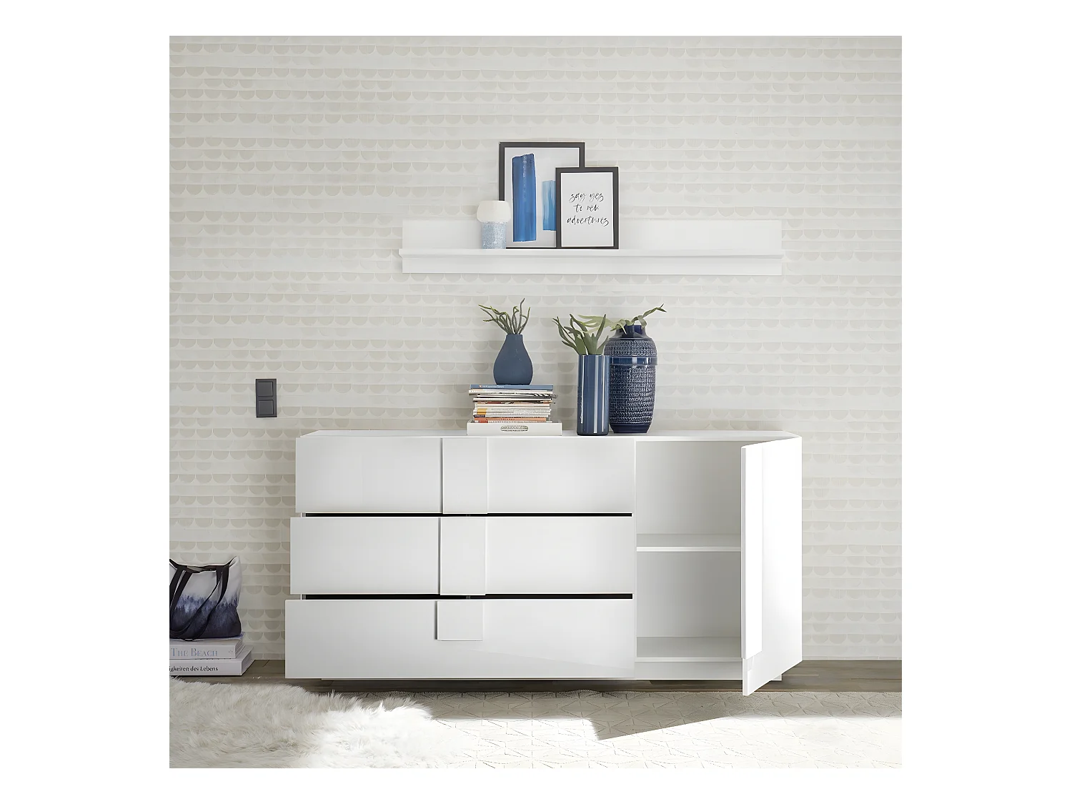 Sideboard mit 3 Schubladen und 1 Tür L182 cm - Jupiter