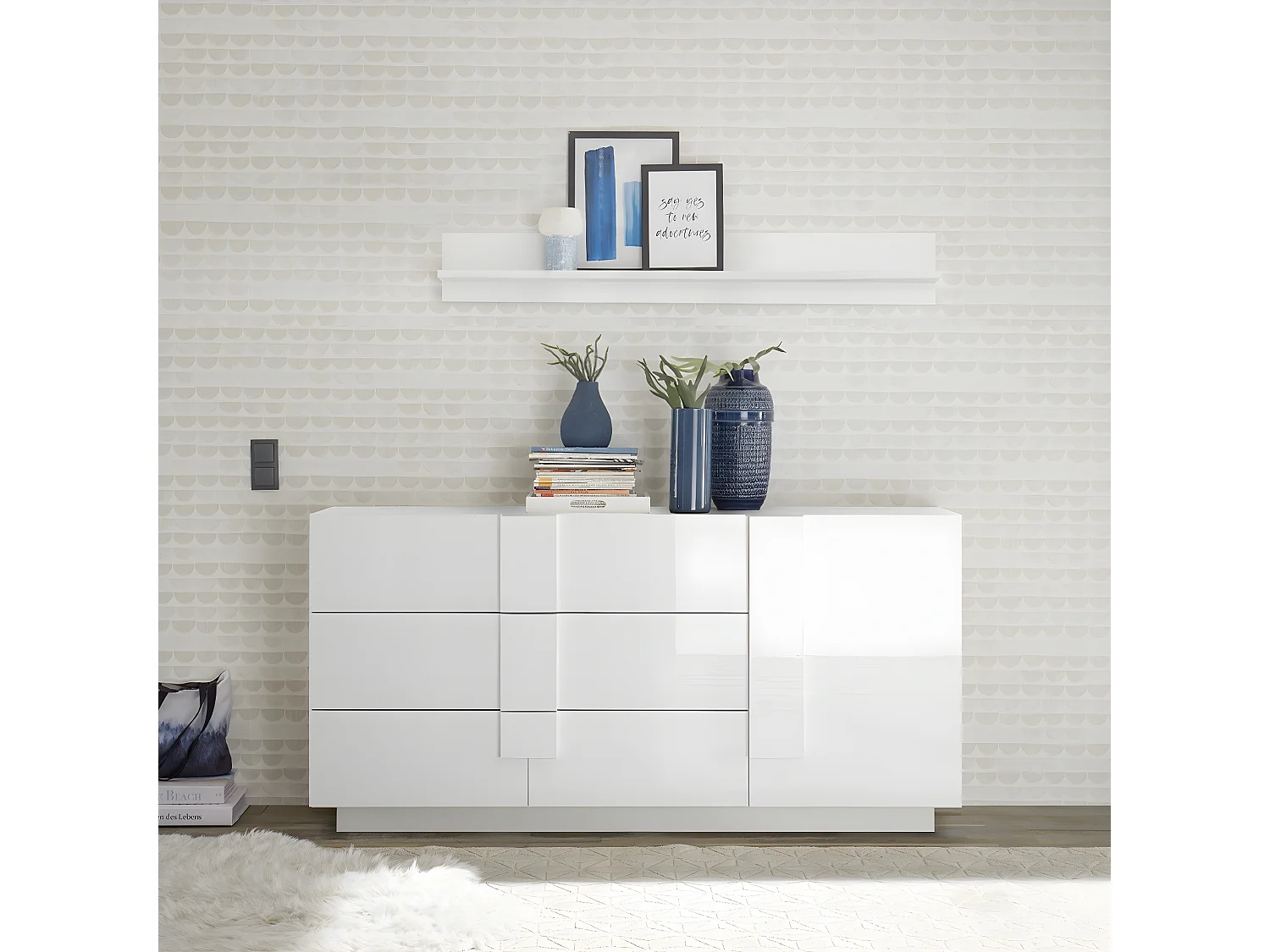 Buffet 3 tiroirs et 1 porte L182 cm - Jupiter