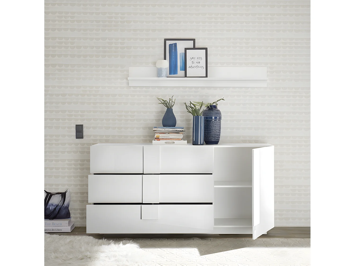 Buffet 3 tiroirs et 1 porte L182 cm - Jupiter