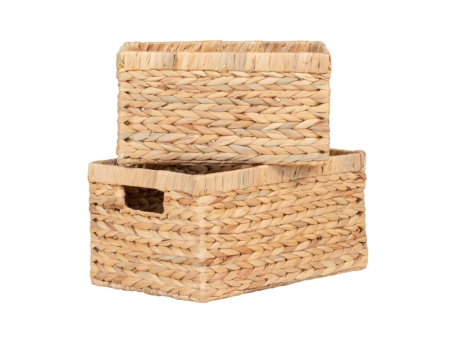 MIKAIL - Lot de 2 Panières Rectangulaires en Jacinthe d'Eau