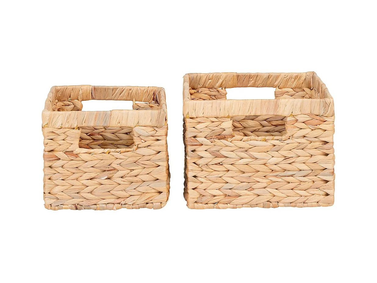 MIKAIL - Lot de 2 Panières Rectangulaires en Jacinthe d'Eau