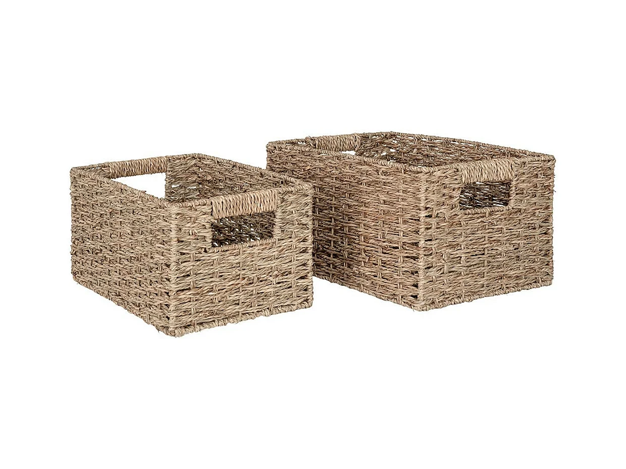 ALTAMAR - Lot de 2 Panières Rectangulaires en Jonc de Mer