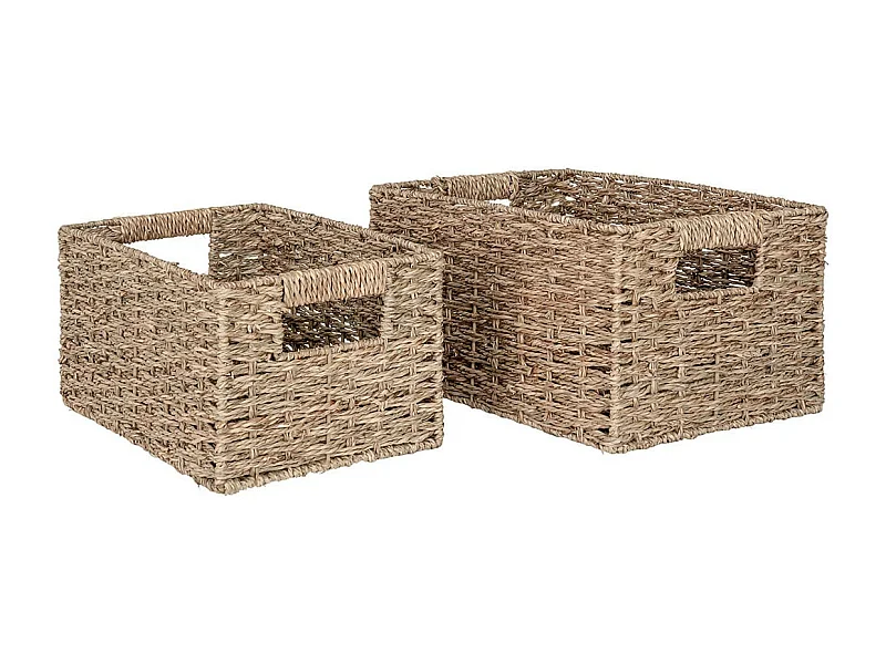 ALTAMAR - Lot de 2 Panières Rectangulaires en Jonc de Mer