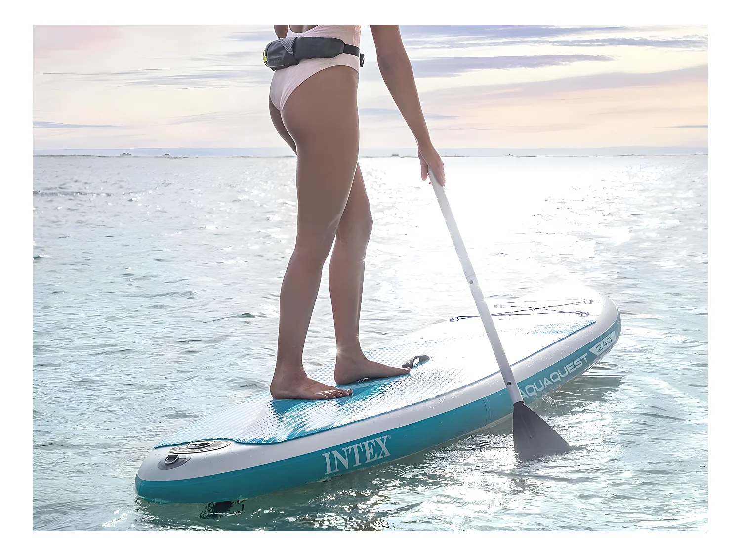 Paddle Gonflable "Aqua Quest" 244cm Bleu & Blanc