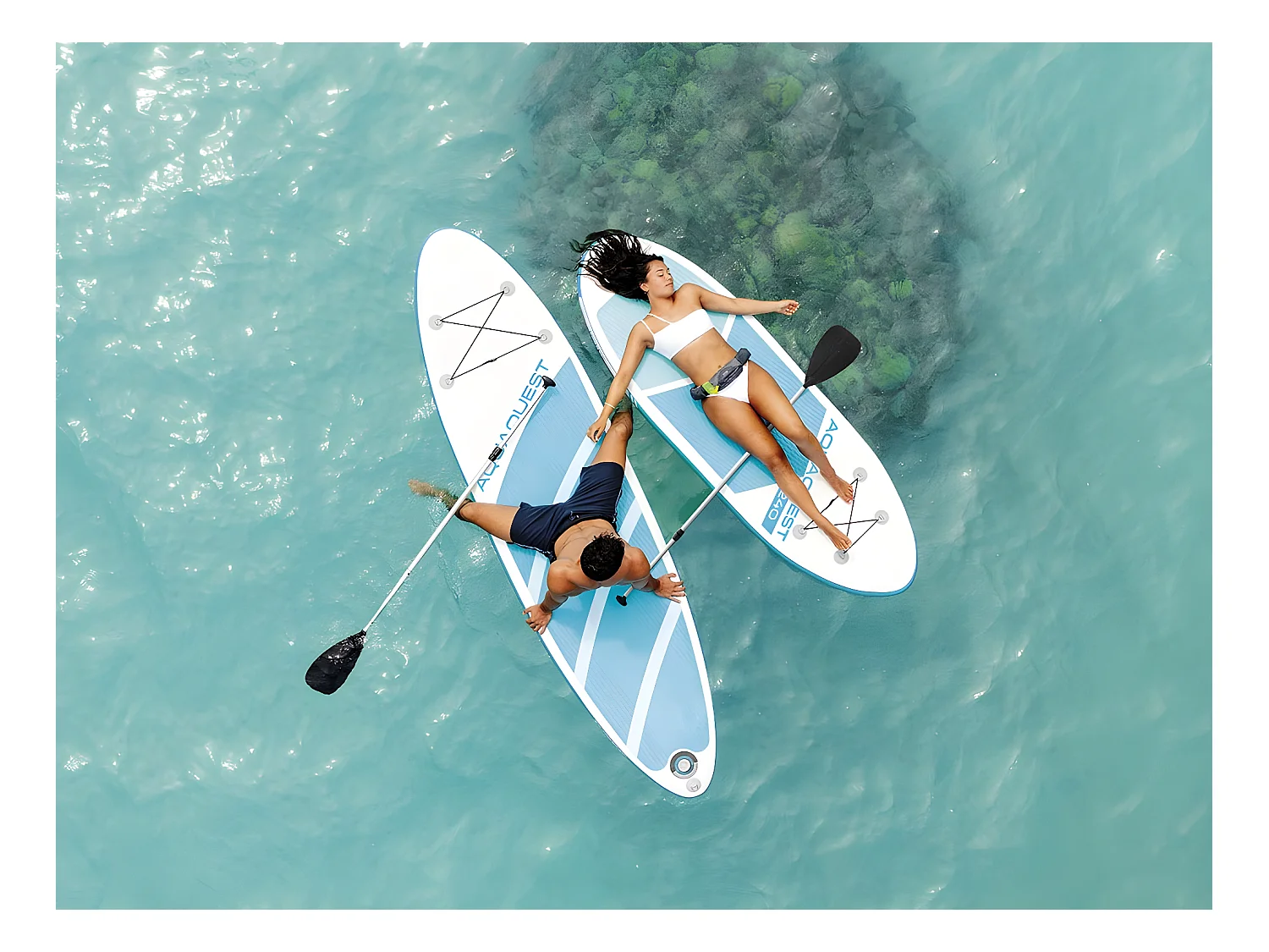 Paddle Gonflable "Aqua Quest" 244cm Bleu & Blanc