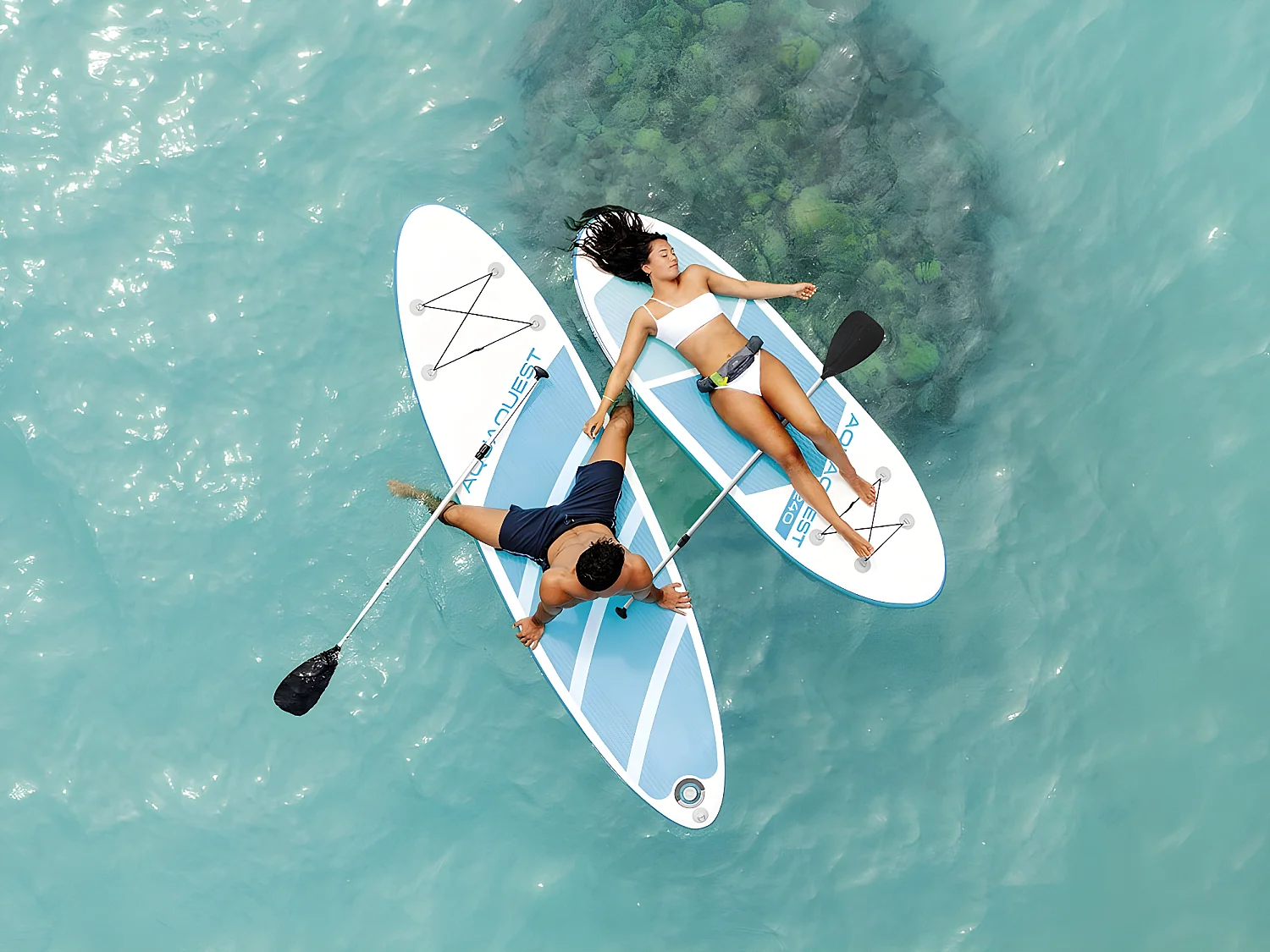 Paddle Gonflable "Aqua Quest" 244cm Bleu & Blanc