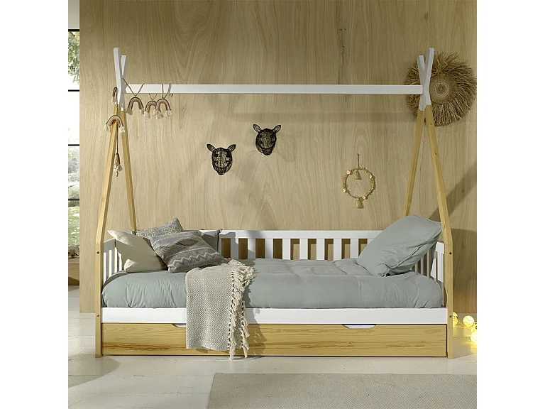 Letto Tipi con box estraibile e cornice