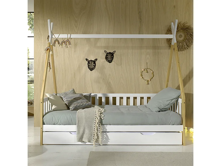 Letto Tipi con box estraibile e cornice