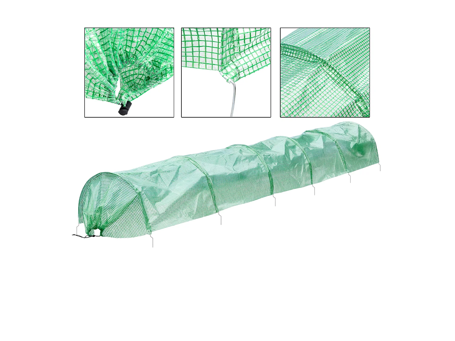 Invernadero túnel jardín cubierta vegetal verduras frutas 300x55x35 cm ECD Germany
