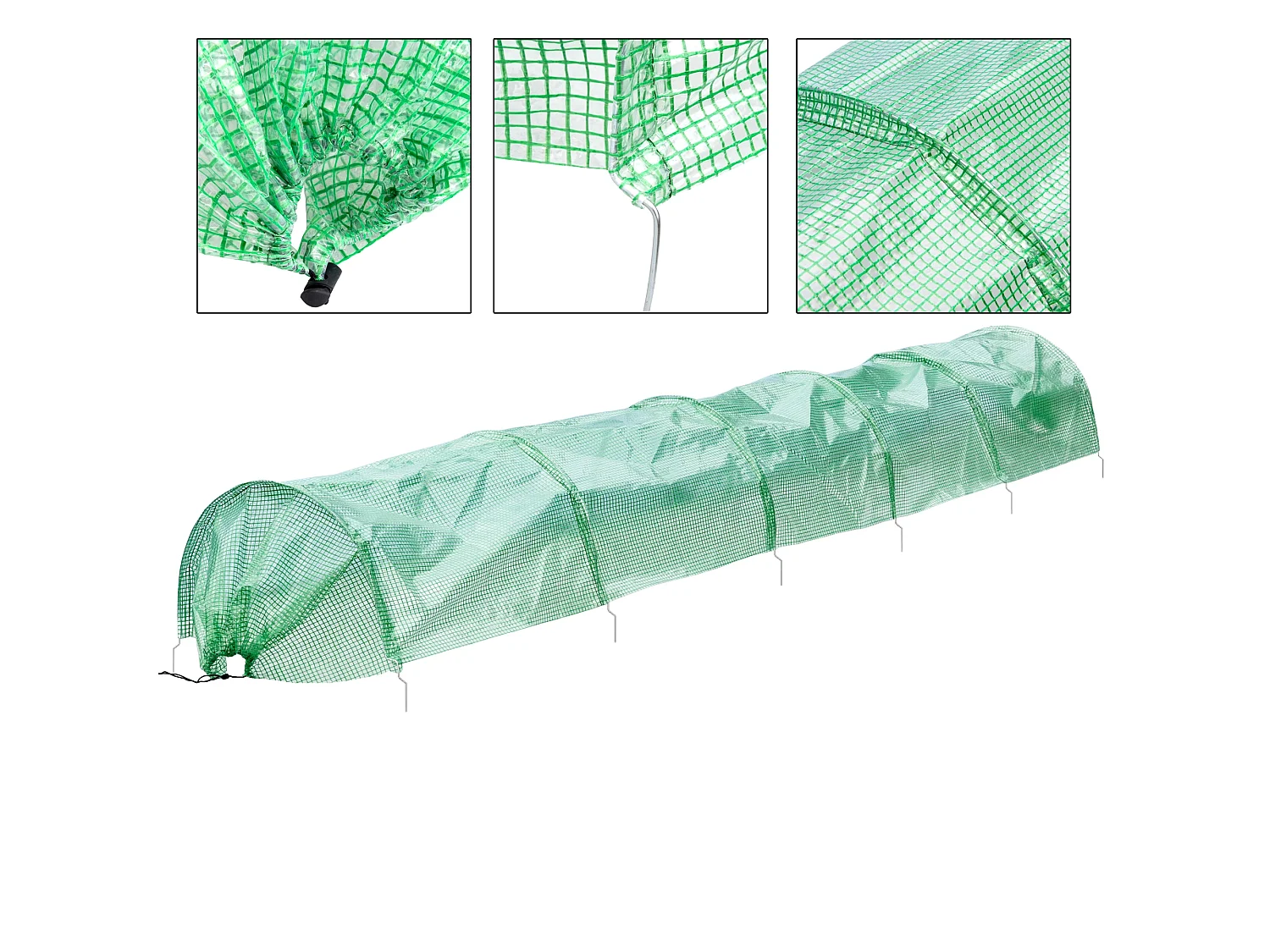 Serre de jardin tunnel de culture abri de plantes 300x55x35 cm ECD Germany