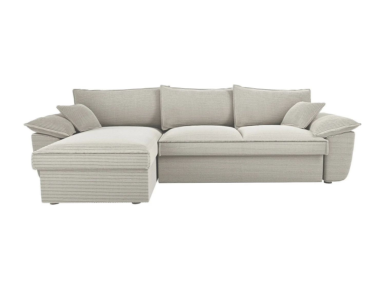 Hoekbank met hoek links met opbergruimte  - Lichtgrijze stof - GUILLERMO