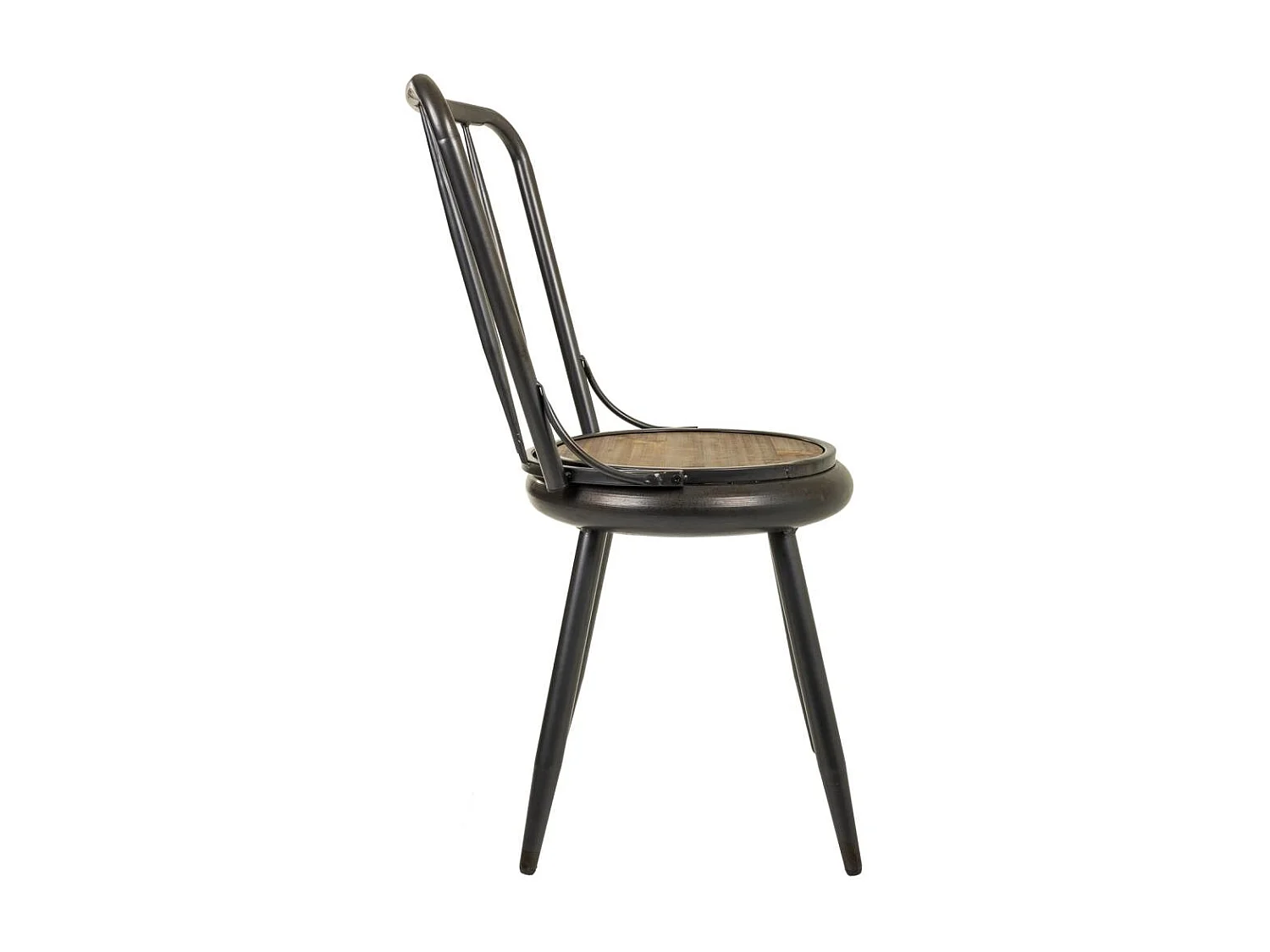 Chaise en métal et bois marron 43x51x86,5h