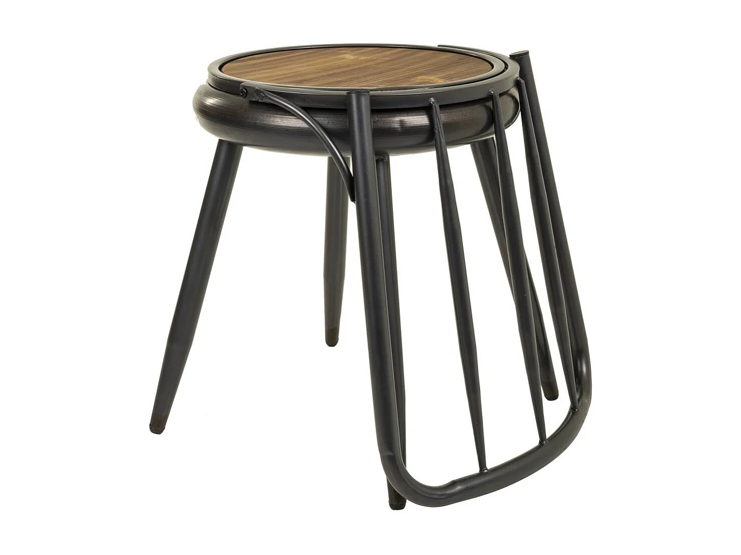 Chaise en métal et bois marron 43x51x86,5h