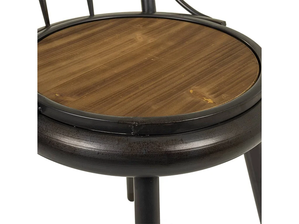 Chaise en métal et bois marron 43x51x86,5h