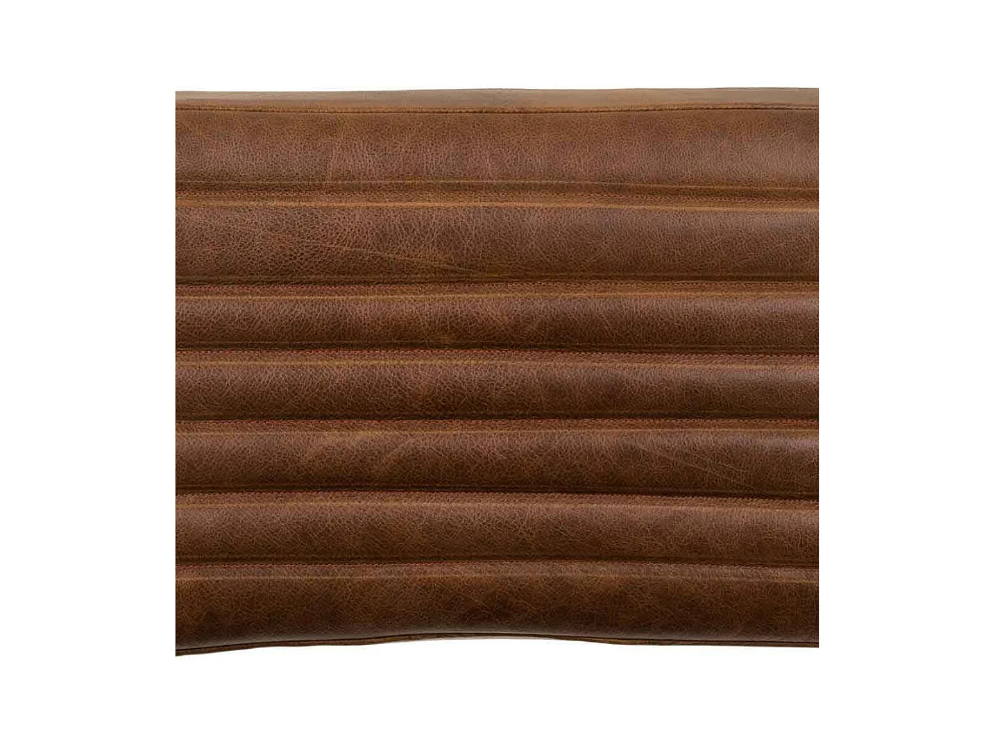 Sedia in metallo e pelle marrone 45x56x83h