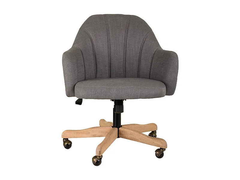 Chaise en bois et assise avec roulettes gris 63x54x40/87h