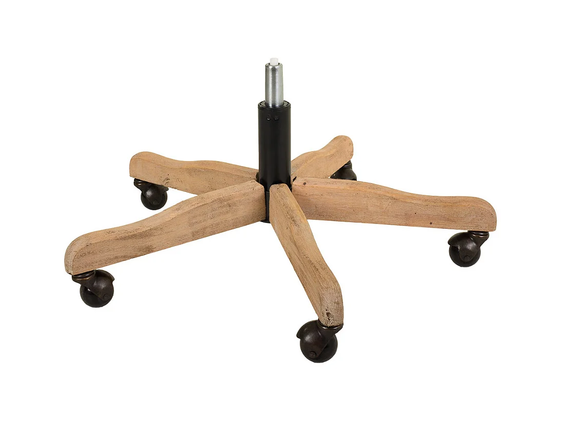 Silla de madera y tapizada con ruedas gris 63x54x40/87