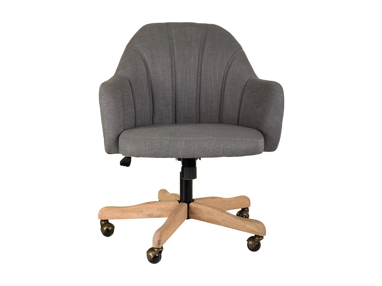 Chaise en bois et assise avec roulettes gris 63x54x40/87h