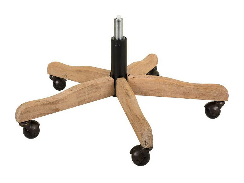 Chaise en bois et assise avec roulettes gris 63x54x40/87h