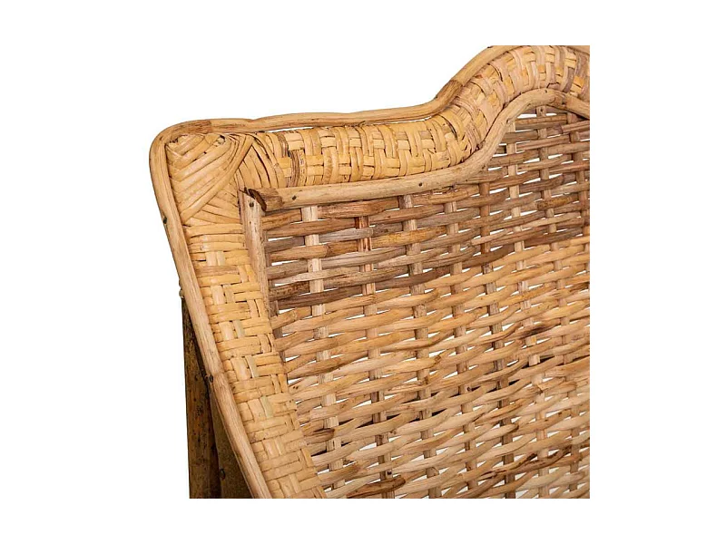 Fauteuil en bambou et rotin marron 64x48x99h