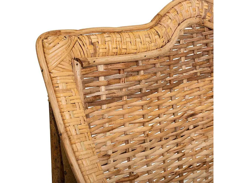 Fauteuil en bambou et rotin marron 64x48x99h