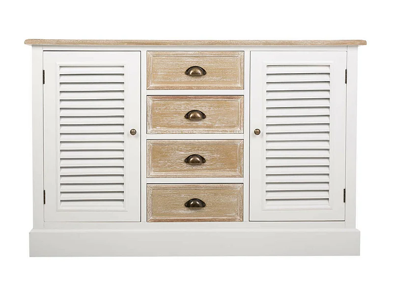 Credenza in legno bianco 124x40x80h
