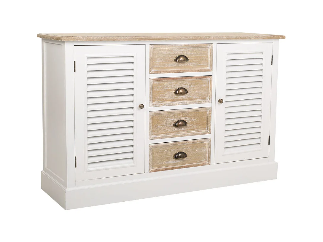 Buffet en bois blanc 124x40x80h