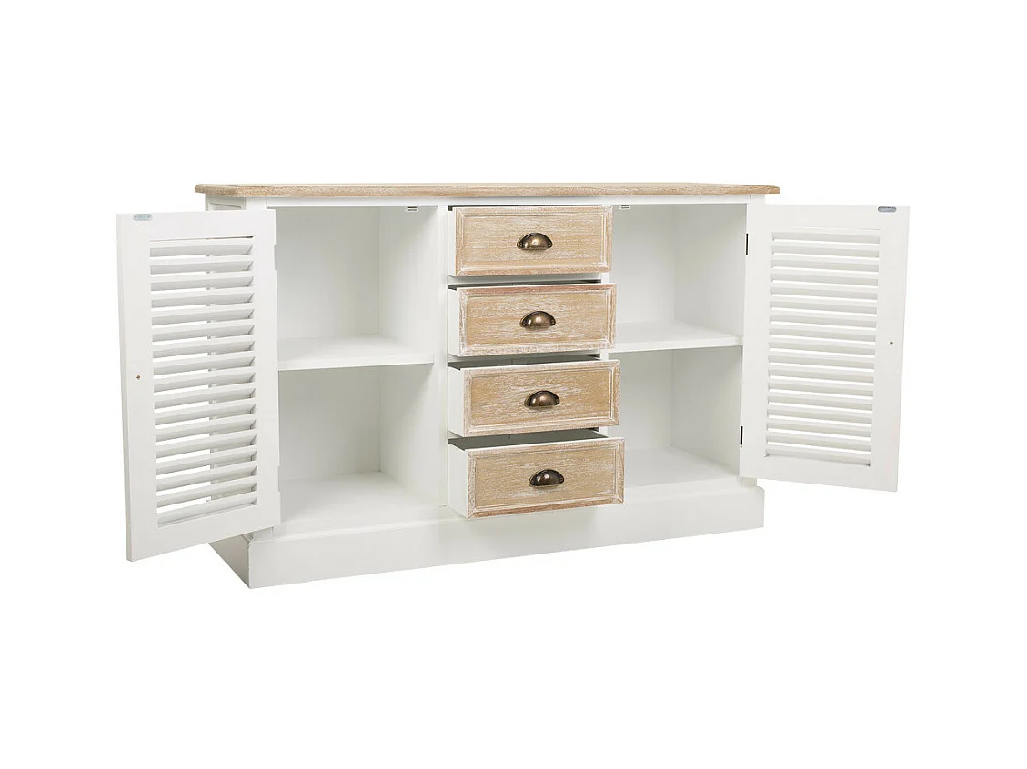 Buffet en bois blanc 124x40x80h