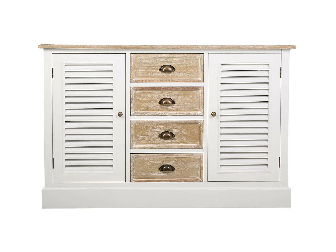 Aparador de madera blanco 124x40x80