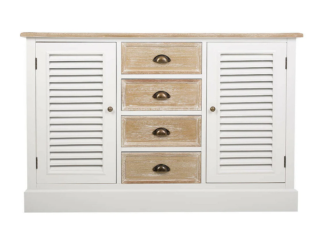 Credenza in legno bianco 124x40x80h