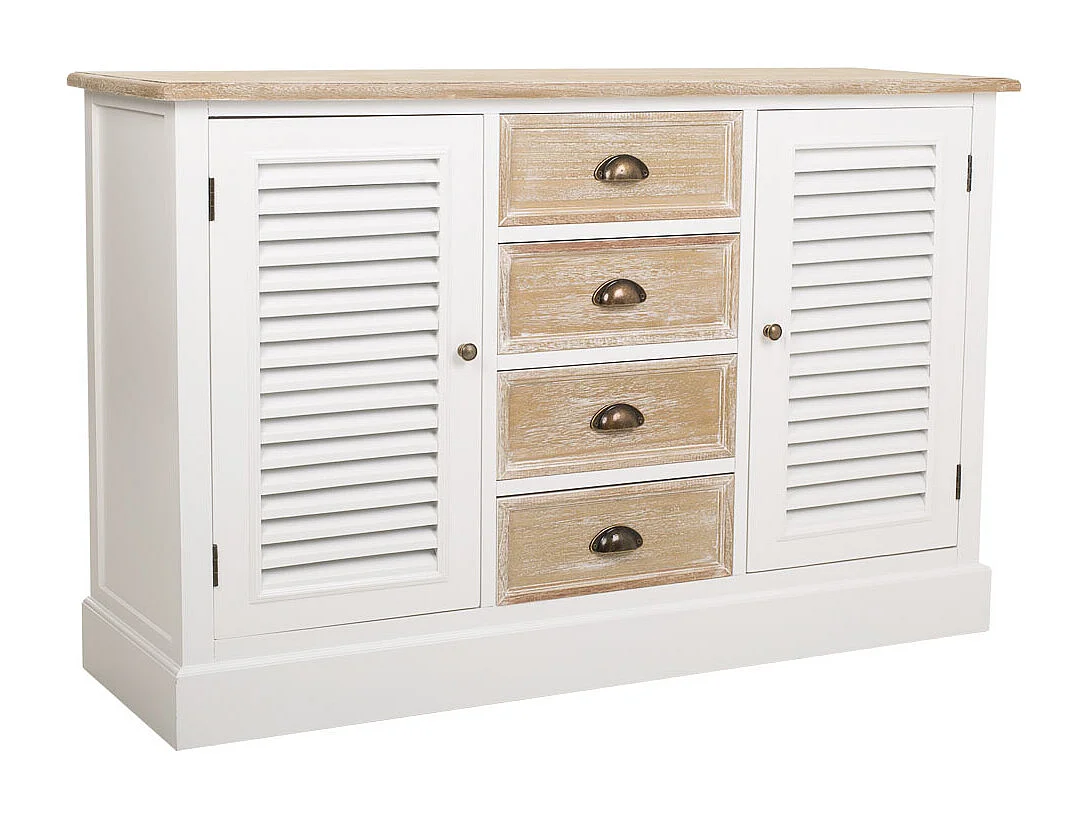 Credenza in legno bianco 124x40x80h