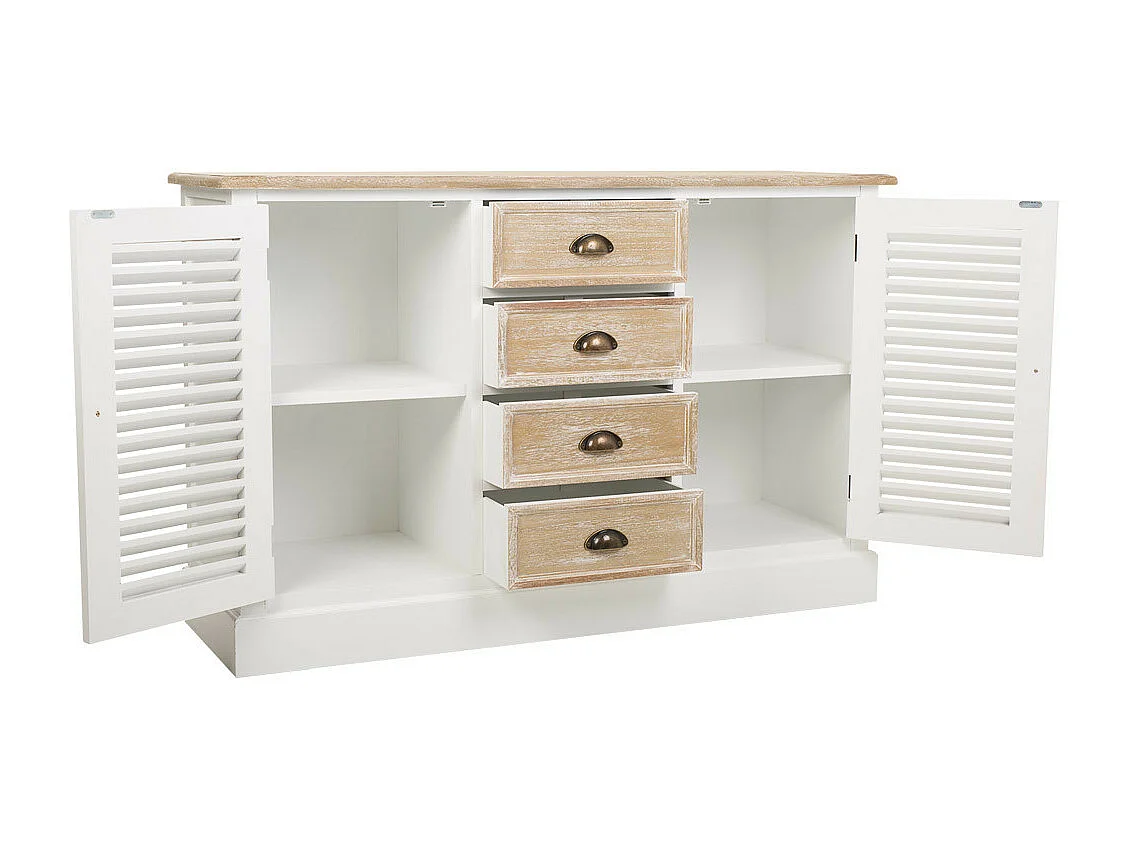 Credenza in legno bianco 124x40x80h